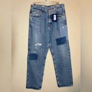 Adriano Goldschmied Patched Relaxed Jean SZ 28 Selvage Denim Clove Vintage